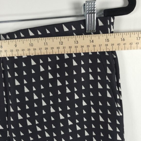 NWOT THEORY 100% SILK Triangle Stripe Twill Cropped Pull On Trousers Pants Sz 6 - Picture 9 of 16